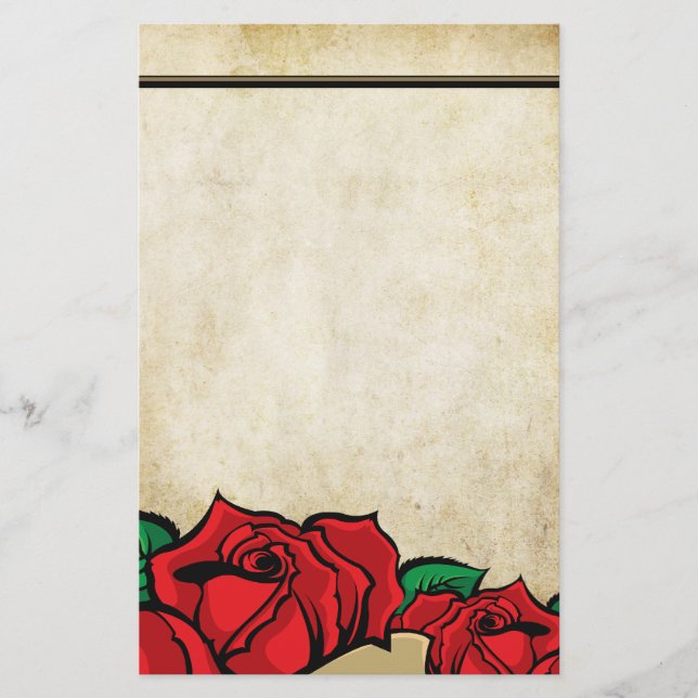 Rose Urban Tattoo Themed Briefpapier (Vorderseite)