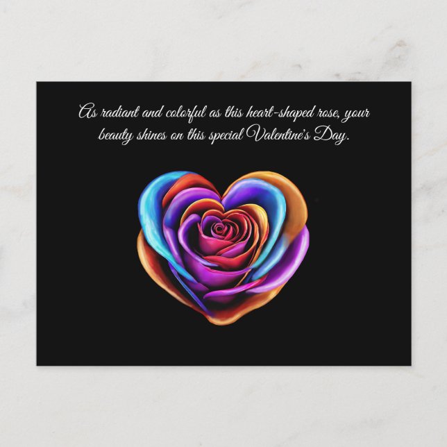 Rose-Valentine- Postkarte (Vorderseite)