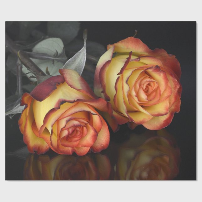 Rose Valentinstag Wrapping Paper Geschenkpapier (Flach)