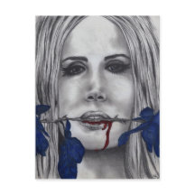 Rose Vampire Frauen Portrait Blood Goth Art