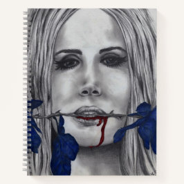 Rose Vampire Woman Goth Horror Fantasy Art Notizbuch