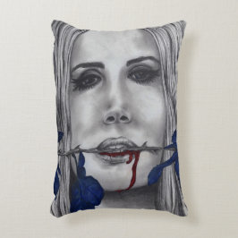 Rose Vampire Woman Goth Originale Kunst Zierkissen