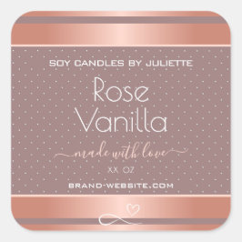 Rose Vanilla Scented Niedlich Product Packaging La Quadratischer Aufkleber