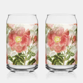 Rose veredelt Getränke Dose Glass Set Dosenglas