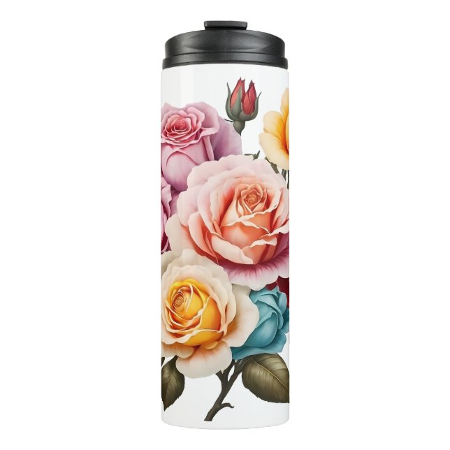 Rose verschiedener Farben Thermosbecher (Vorderseite)