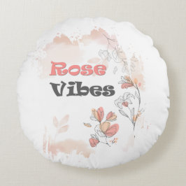 Rose Vibes - Ästhetische Blumenstimmung Rundes Kissen