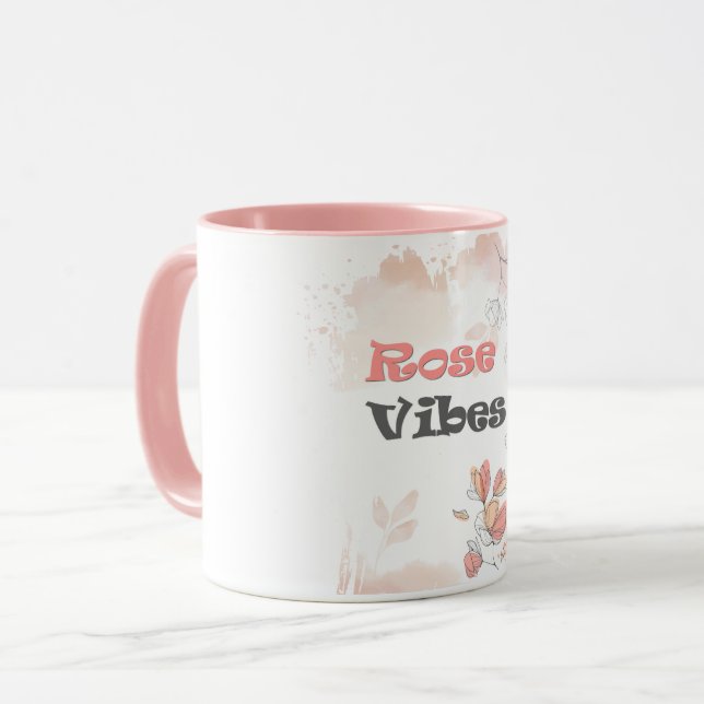 Rose Vibes - Ästhetische Blumenstimmung Tasse (Vorderseite Links)