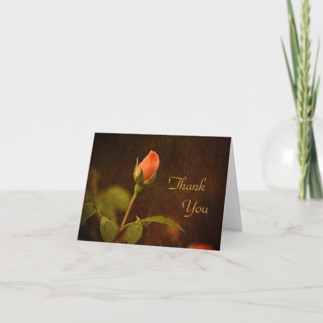 Rose Vielen Dank Note Card Dankeskarte (Vorderseite)