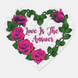 Rose Vine Heart Shaped Stickers