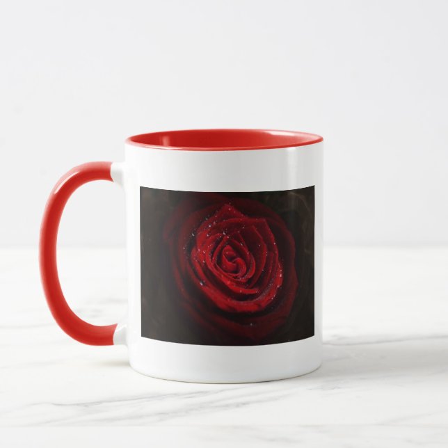 Rose Vines Heart Pattern Flower Peace Love Destiny Tasse (Links)