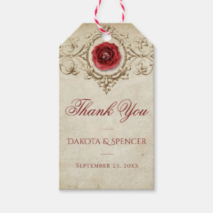 Rose   Vintag Crimson Grunge Vielen Dank Geschenkanhänger