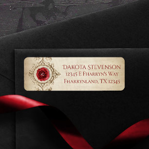 Rose   Vintage Crimson Red Rücksendeadresse