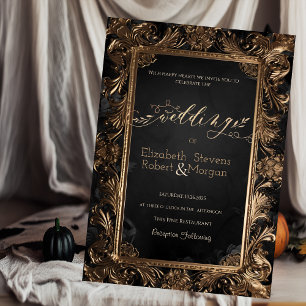 Rose Vintage Frame Gothic Wedding Einladung