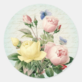 Rose Vintage, gürtelmädchenhafte und weibliche Auf Runder Aufkleber
