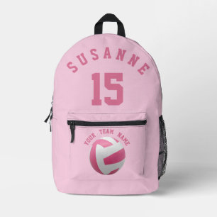Rose Volleyball Girls Pink Team Bedruckter Rucksack