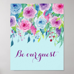 Rose von Aquarellfarben ist unser Gästepult Poster