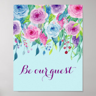 Rose von Aquarellfarben ist unser Gästepult Poster