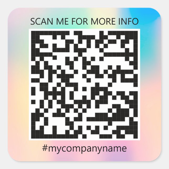 Rose von benutzerdefinierten Logo-QR-Code prüfen Quadratischer Aufkleber (Vorderseite)