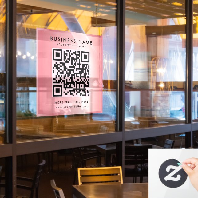 Rose von benutzerdefinierten Text-QR-Code-Logos Go Fensteraufkleber (Restaurantfenster)