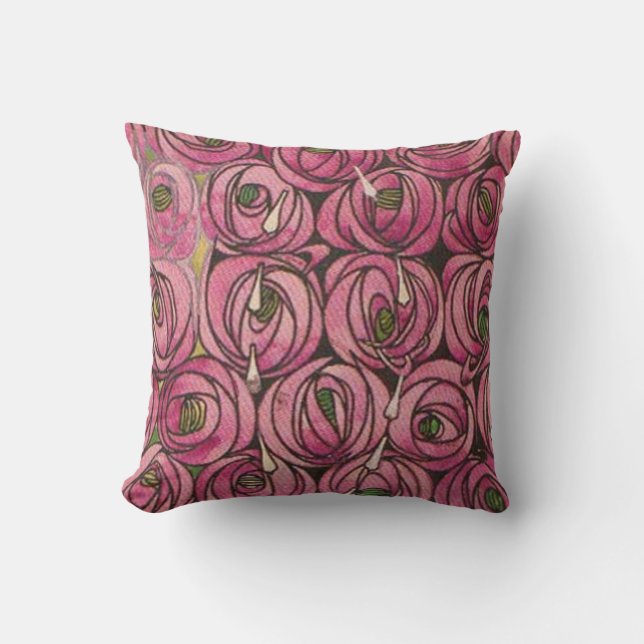 Rose von Charles Mackintosh Throw Kissen (Vorderseite)
