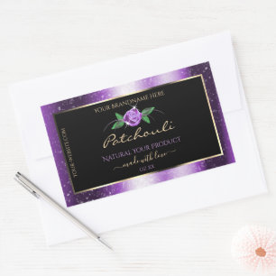 Rose von hübschen Lila und schwarzen Produktkennze Rechteckiger Aufkleber
