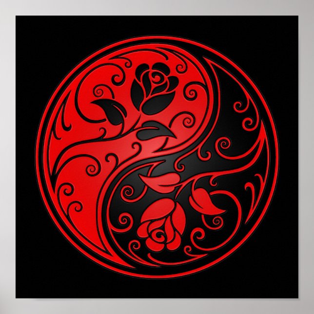 Rose von Red and Black Yin Yang Poster (Vorne)