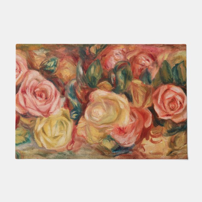 Rose von Renoir Impressionist Painting Fußmatte (Vorderseite)