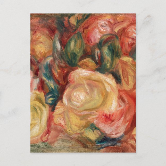 Rose von Renoir Impressionist Painting Postcard Postkarte (Vorderseite)