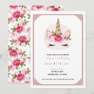Rose von Rosa und Gold, Rosa und Rosa Einladung
