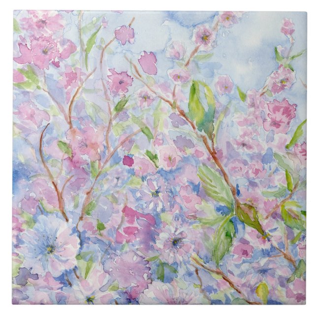 Rose von Sharon Decorative Accent Tile Fliese (Vorderseite)