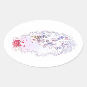 Rose von Versailles Ovaler Aufkleber