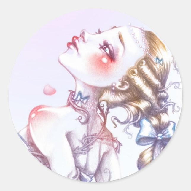 Rose von Versailles Runder Aufkleber (Vorderseite)