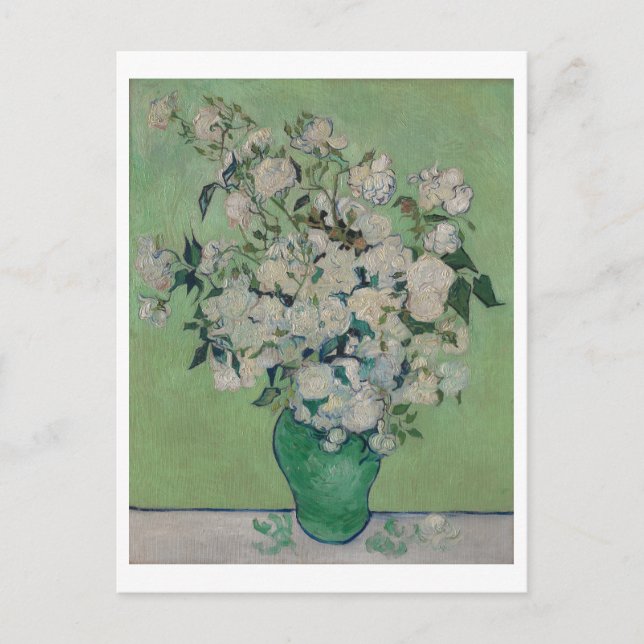 Rose von Vincent Van Gogh Floral Painting Postcard Postkarte (Vorderseite)