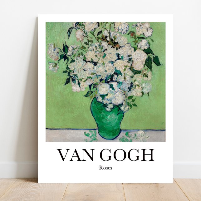 Rose von Vincent Van Gogh Poster (Van Gogh's Bold Blooms: "Roses (1890)" Poster! Vivid colors, museum quality)
