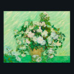 Rose von Vincent van Gogh Poster Print<br><div class="desc">Rose,  die 1890 von dem niederländischen Maler Vincent van Gogh gemalt wurden,  sind ein klassisches Meisterwerk. Genießen Sie seinen einzigartigen Malstil mit diesem Stillleben einer Vase aus weißen Rosen,  die schön in Weiß- und Grüntönen gemalt sind.</div>