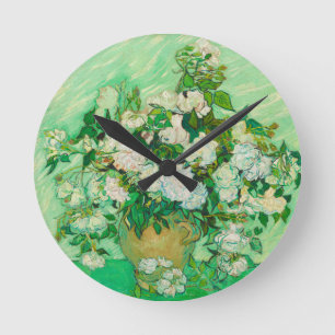 Rose von Vincent van Gogh Round Wall Clock Runde Wanduhr