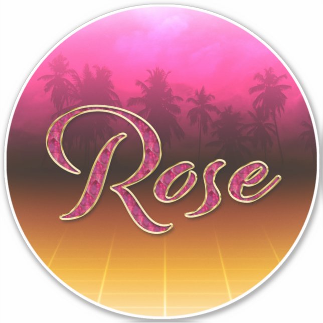 Rose Vorname Name golden pink Aufkleber Sticker (Vorderseite)