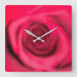 Rose Wall Clock Quadratische Wanduhr