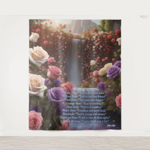 Rose Wasserfall Gedeckter Wasserfall Wandteppich