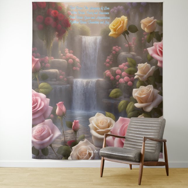 Rose Wasserfall Gedeckter Wasserfall Wandteppich (Beispiel)