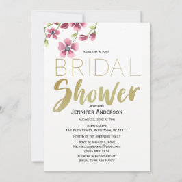 Rose Wasserfarbe Brautparty Einladung