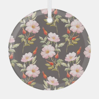 Rose Wasserfarbe für Hunde: dunkles Muster Ornament Aus Glas