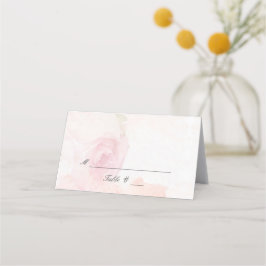 Rose Wasserfarbe | Geflochtene Platzkarte
