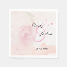Rose Wasserfarbe | Hochzeit Serviette