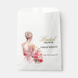 Rose Wasserfarbe Hochzeitskraut Brautparty Geschenktütchen