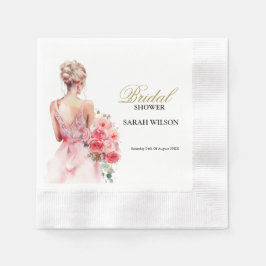 Rose Wasserfarbe Hochzeitskraut Brautparty Serviette