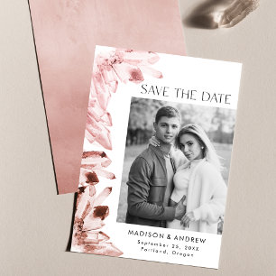 Rose Wasserfarbe Kristalle Quarz Foto Save The Date