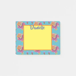 Rose Wasserfarbe Kunst Frauen benennen Post Notize Post-it Klebezettel