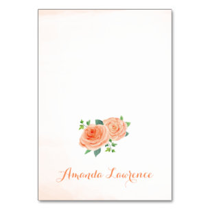 Rose Wasserfarbe Personalisierte Platzkarten Tischnummer