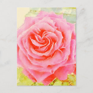 Rose Wasserfarbe Postkarte